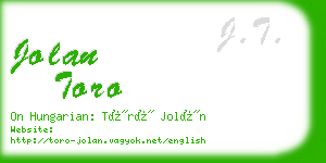 jolan toro business card